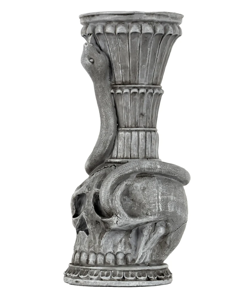 Gothic Totenkopf & Schlange Kerzenhalter 25cm