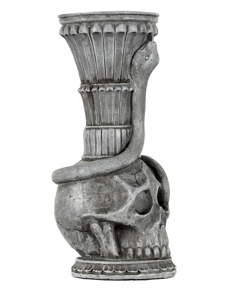 Gothic Totenkopf & Schlange Kerzenhalter 25cm