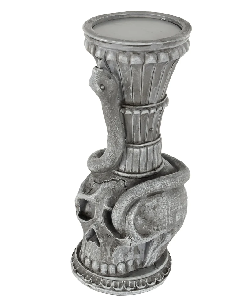 Gothic Totenkopf & Schlange Kerzenhalter 25cm