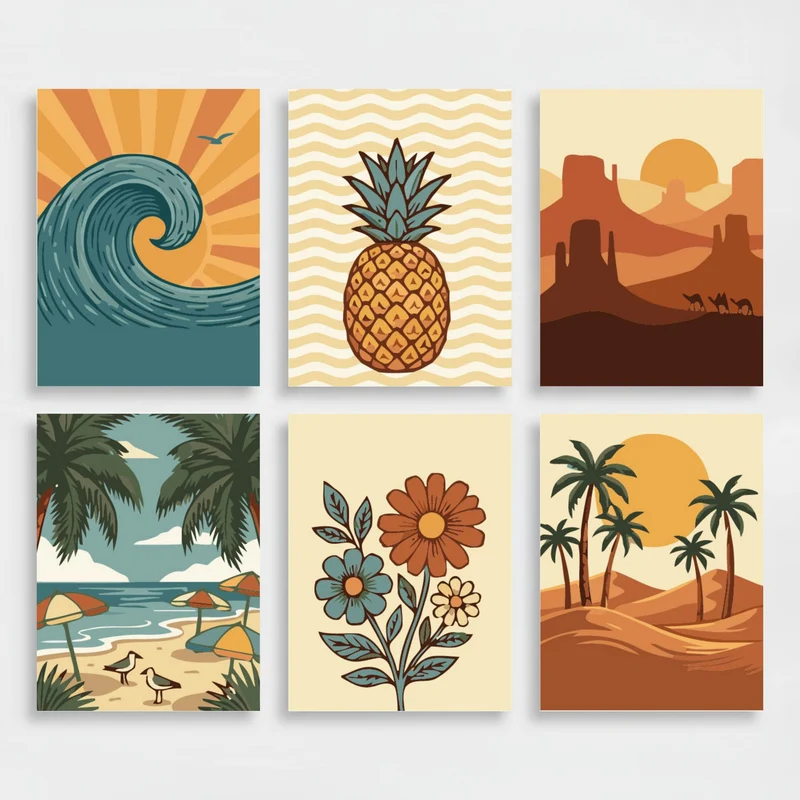 Tropical Boho Summer Vibes - Mini Paint by Numbers Set