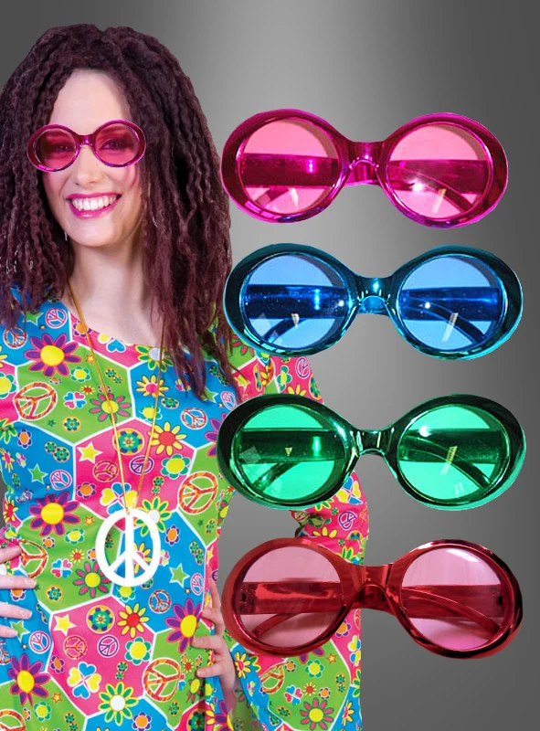 Brille Hippie metallic Look