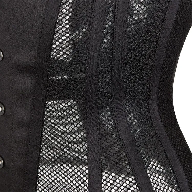 Gothic Mesh Splice Riemchen Unterbrustkorsett für Damen