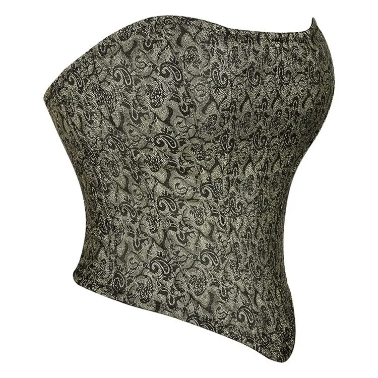 Gothic Jacquard Reißverschluss Vollbrustkorsett für Damen