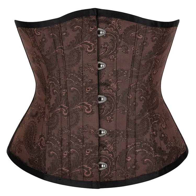 Gothic Riemchen Unterbrustkorsett mit Blumenmuster für Damen