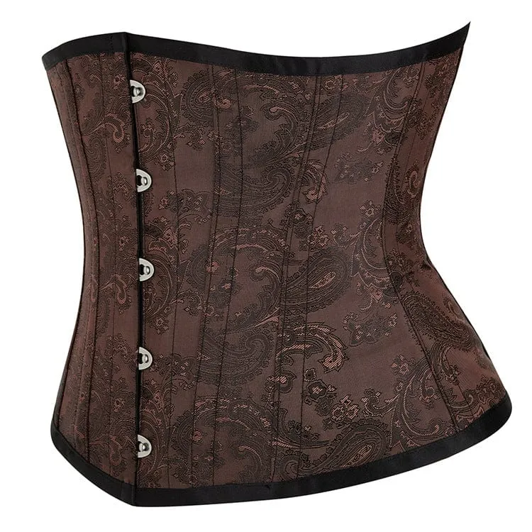 Gothic Riemchen Unterbrustkorsett mit Blumenmuster für Damen