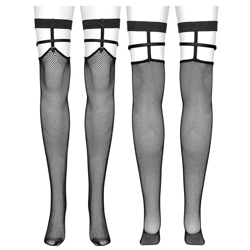 Damen-Punk-Schädel-Mesh-Kniestrümpfe