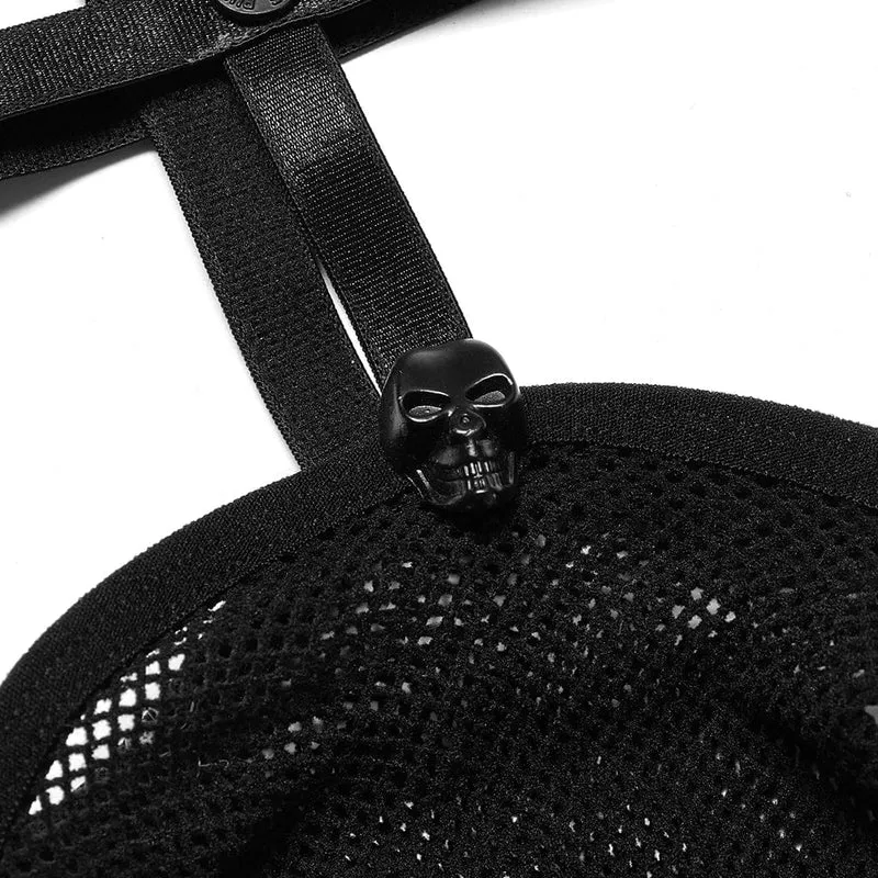 Damen-Punk-Schädel-Mesh-Kniestrümpfe