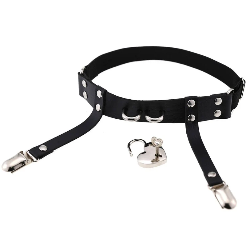 Strumpfband mit Punk-Herzverschluss für Damen