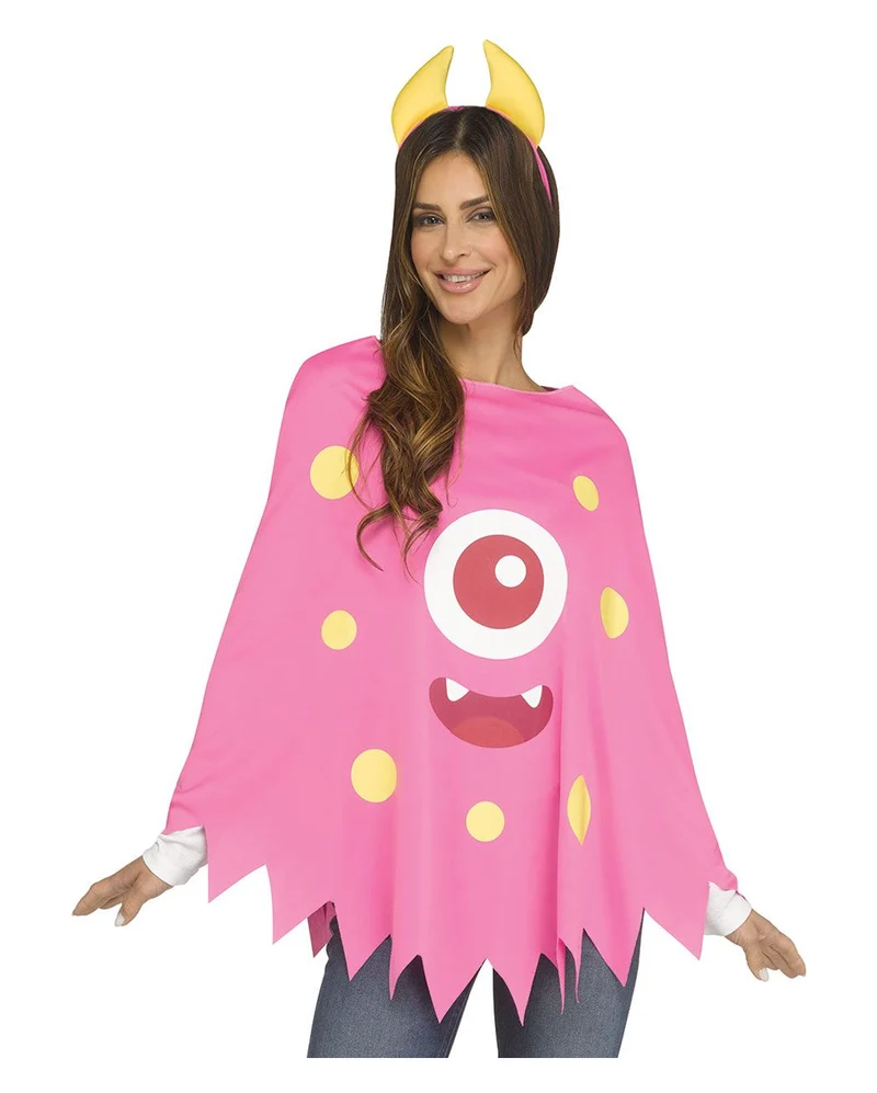 Pinker Monster Kostüm Poncho