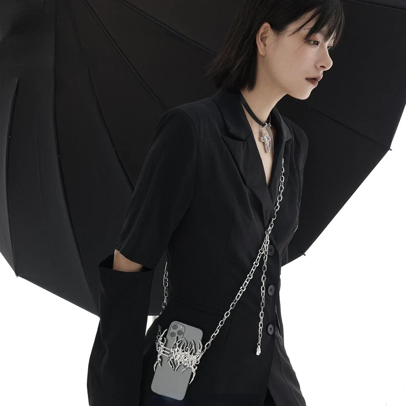 Punk Spinne Handytasche Kette