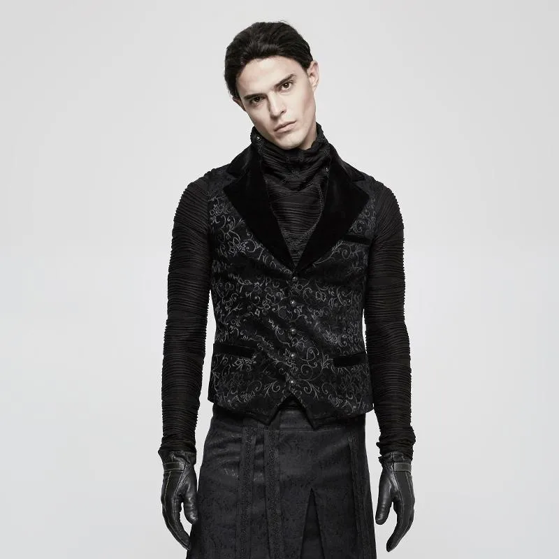 Herren Gothic Vintage Jacquard Weste