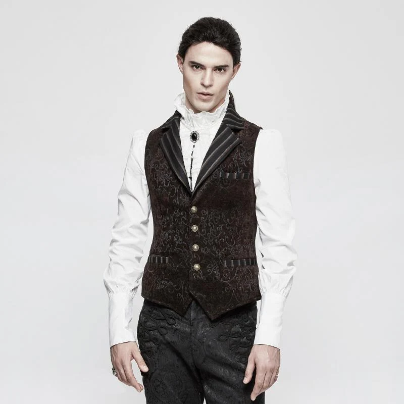 Herren Gothic Vintage Jacquard Weste