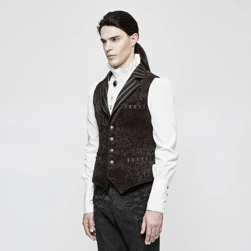 Herren Gothic Vintage Jacquard Weste