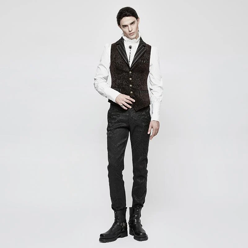 Herren Gothic Vintage Jacquard Weste