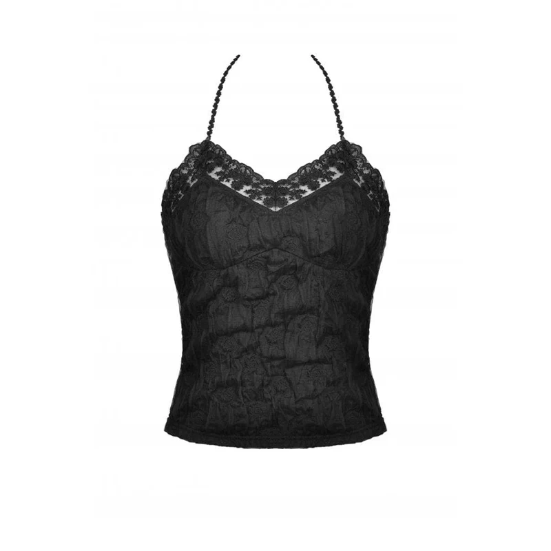 Gothic Neckholder-Spitzen-Tanktop für Damen