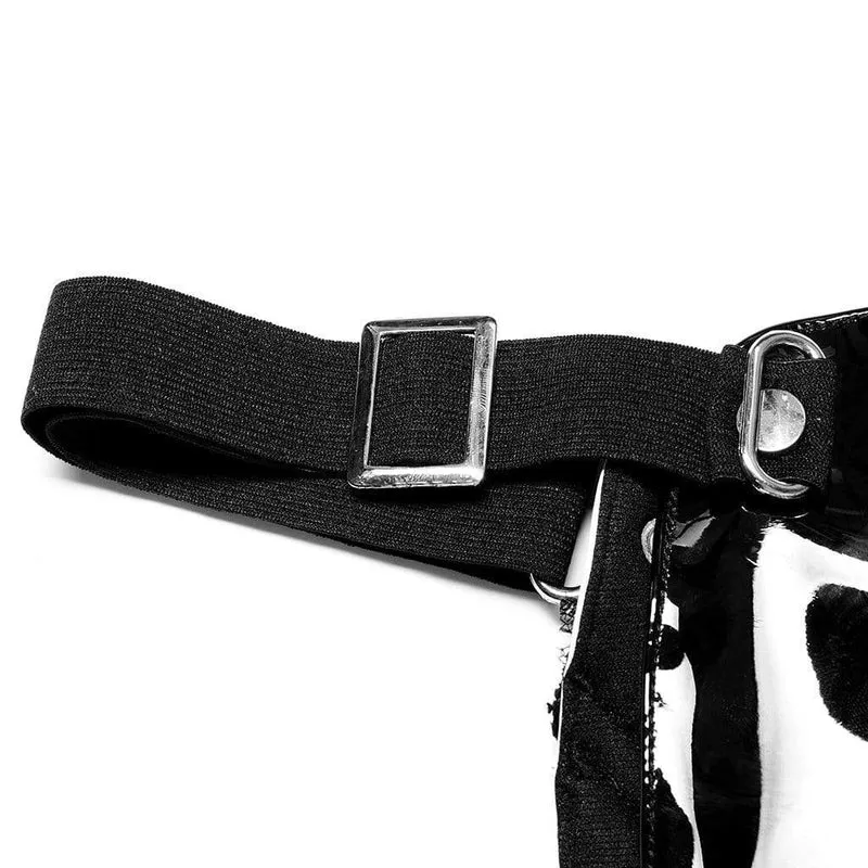Damen Punk Lace Splice Nieten Maske