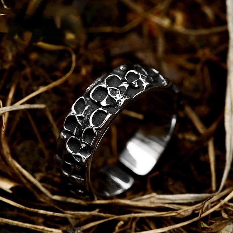 Herren-Punk-Schädel-Kopf-Ring