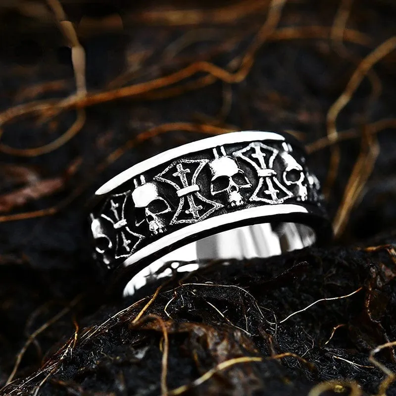Herren-Punk-Schädel-Kopf-Ring