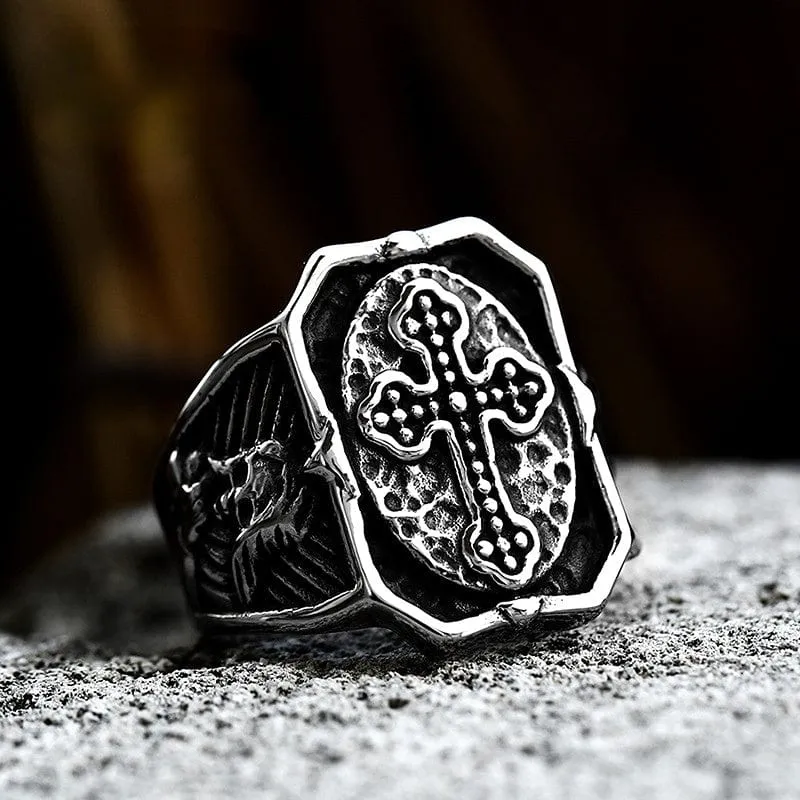 Herren-Punk-Kreuz-Ring