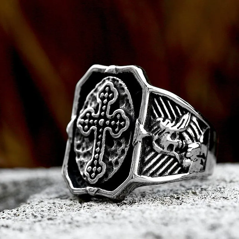Herren-Punk-Kreuz-Ring