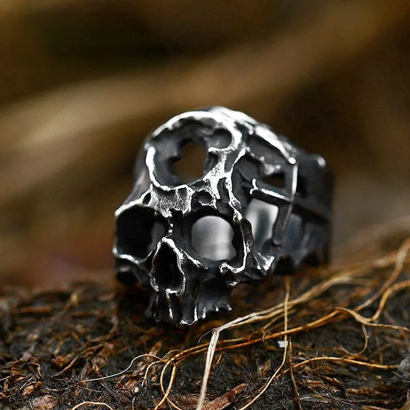 Herren Punk hohler Totenkopfring