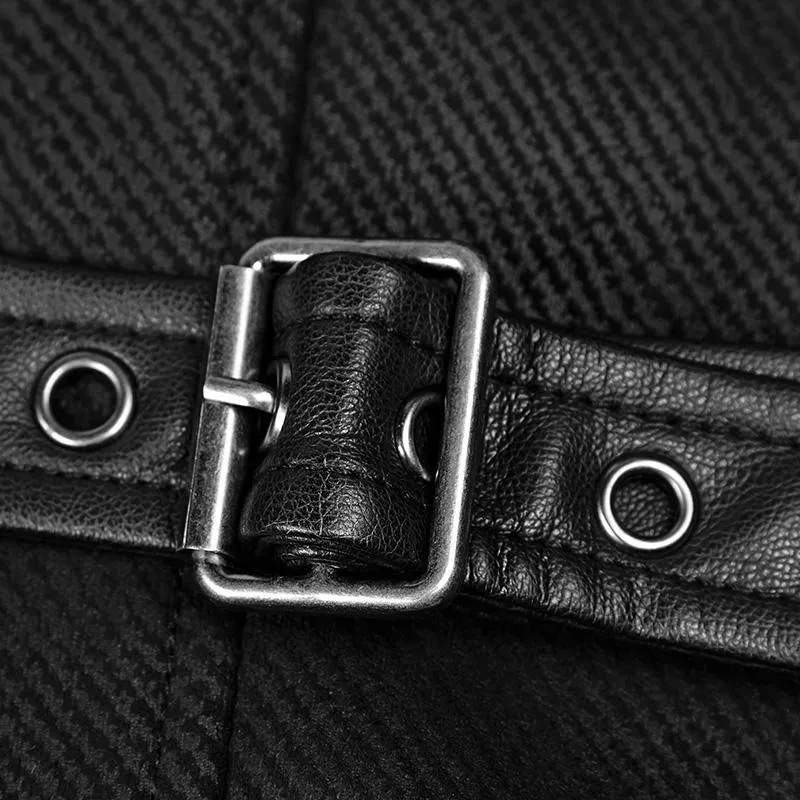 Punk Rave Herren Steampunk V-Ausschnitt Metallschnallen Deko Weste Weste Y862