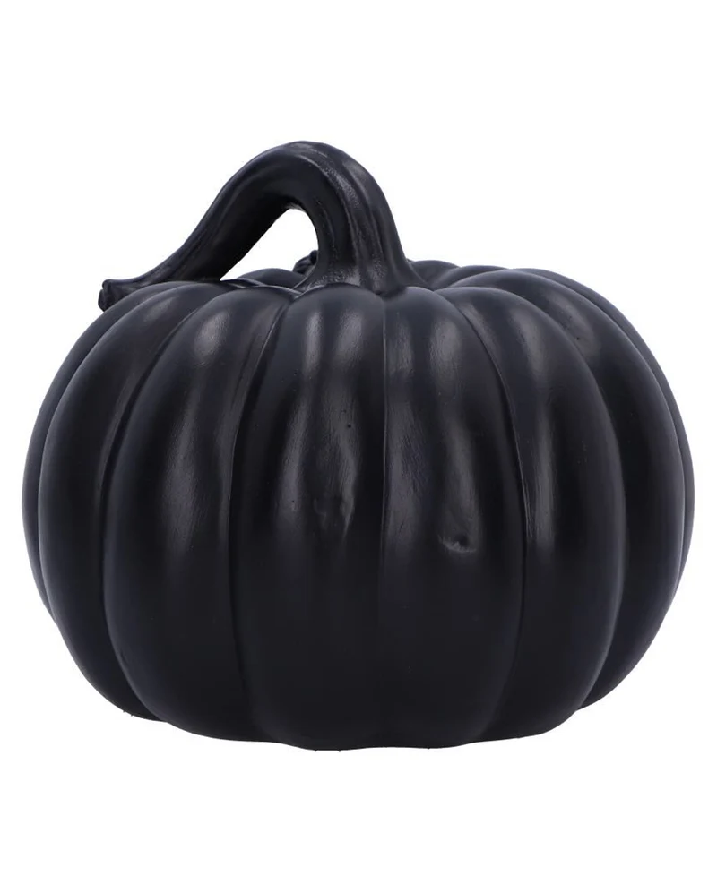 Black Baroque Pumpkin with golden Skull 20cm