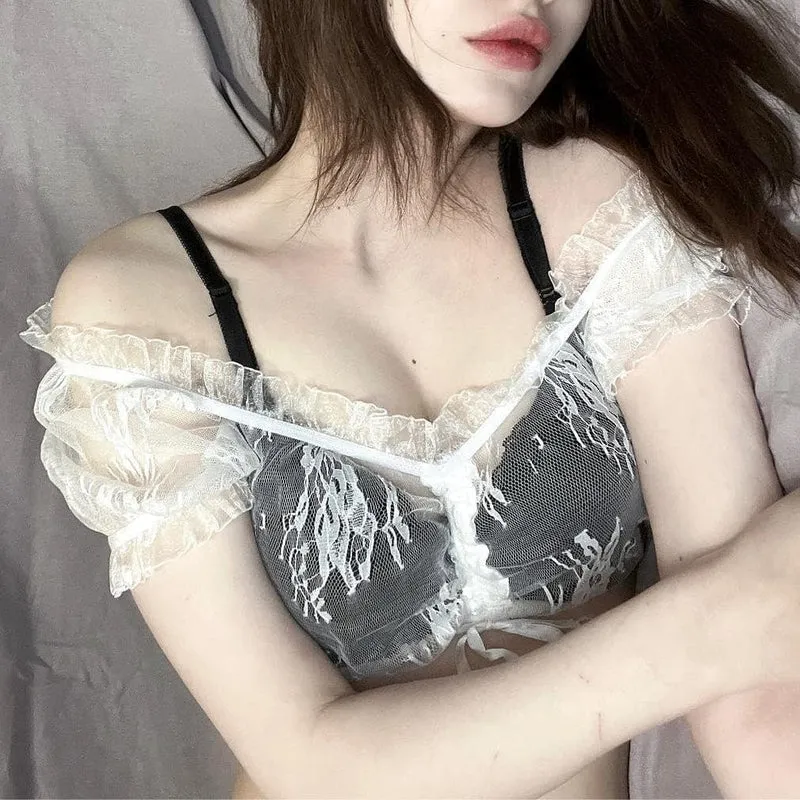 Gothic Off-Shoulder-Spitzen-Bustier für Damen