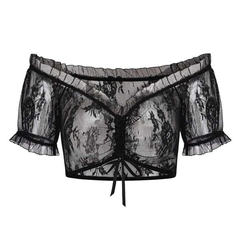 Gothic Off-Shoulder-Spitzen-Bustier für Damen