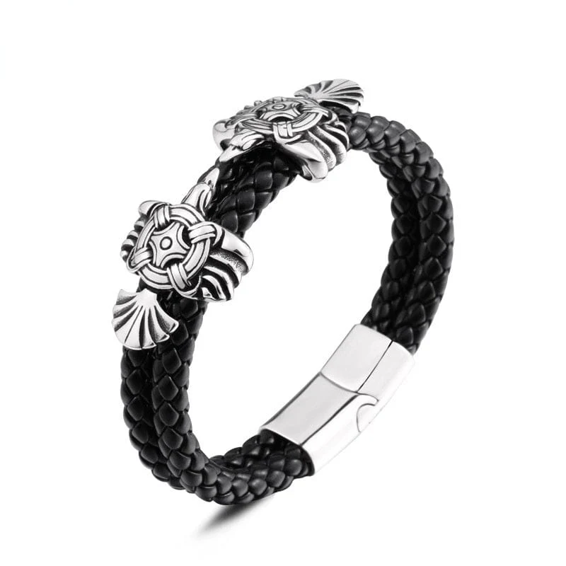 Herren Punk Crow geschnitztes Armband