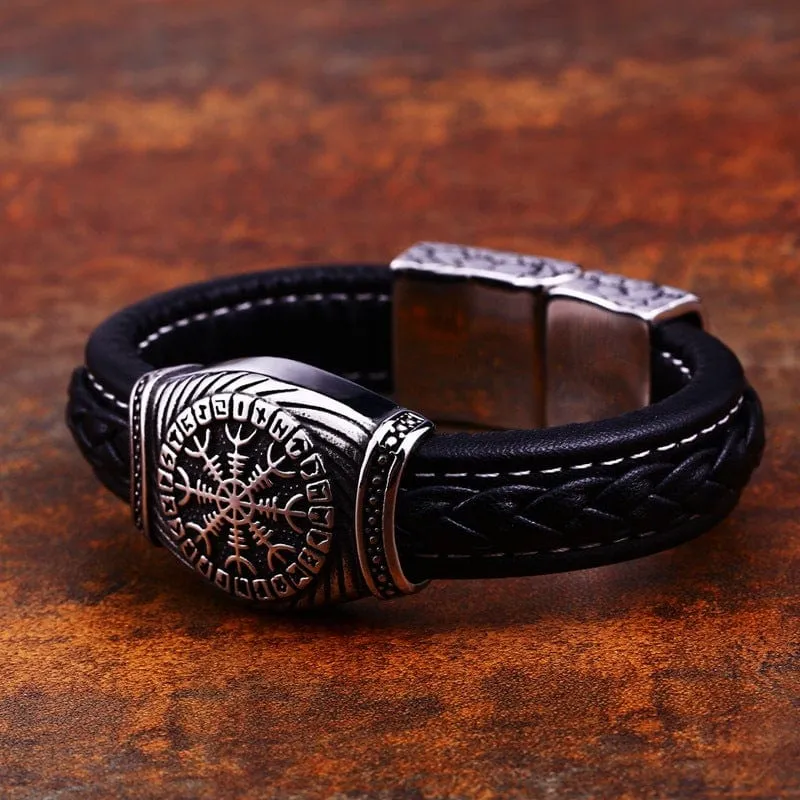 Herren Punk Wikinger Buchstabe geschnitztes Armband