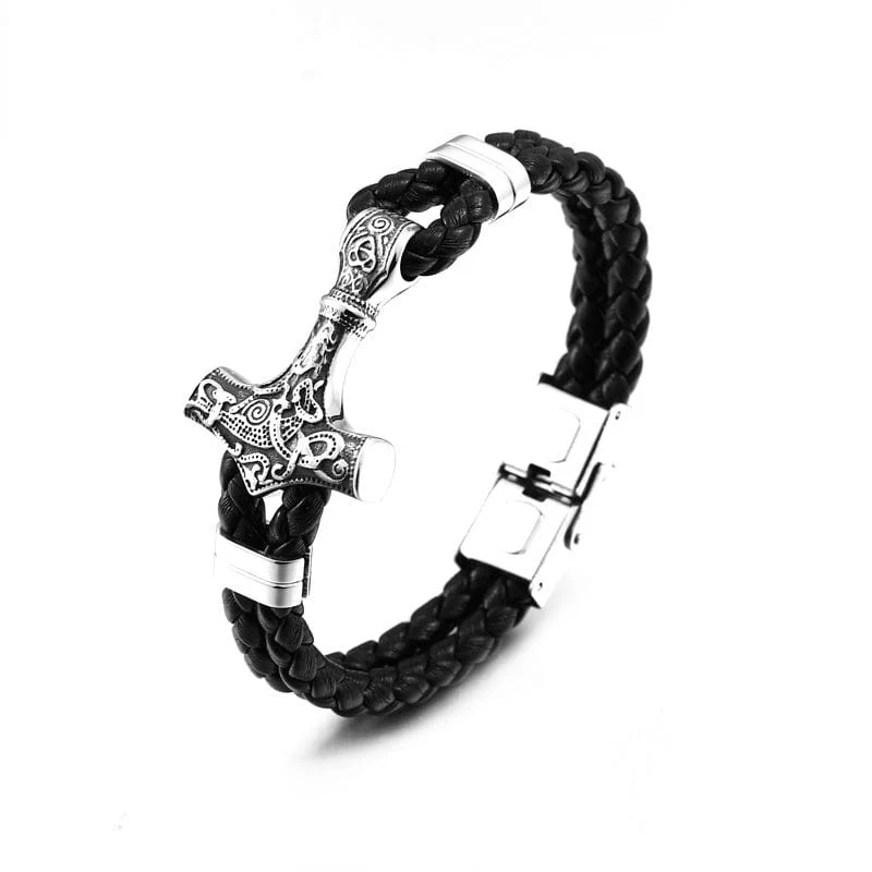 Punk Hammer Kunstlederarmband für Herren