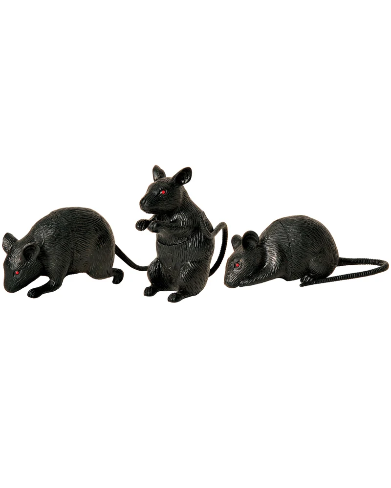 Schwarze kleine Deko Maus 1 St.