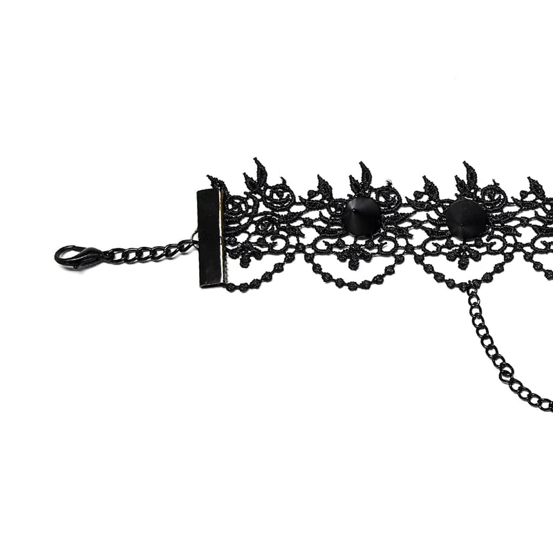 Gotischer Vintage Vogel-Schädel-Blumen-Halsband der Frauen