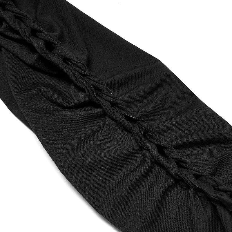 Damen Gothic Off Shoulder Rüschen Langarm Top in Übergröße