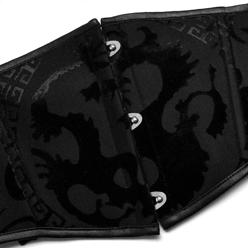 Damen-Gothic-Jacquard-Unterbrustkorsett