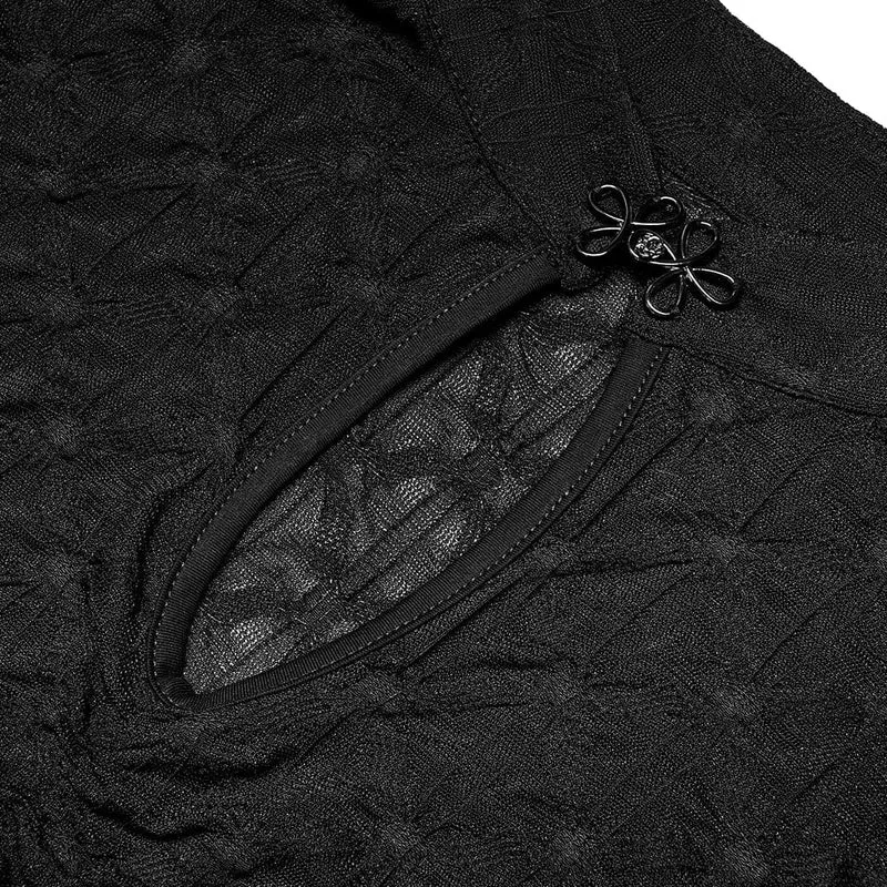 Kurzärmliges Crop-Top mit Grunge-Ausschnitt und Rüschen für Damen