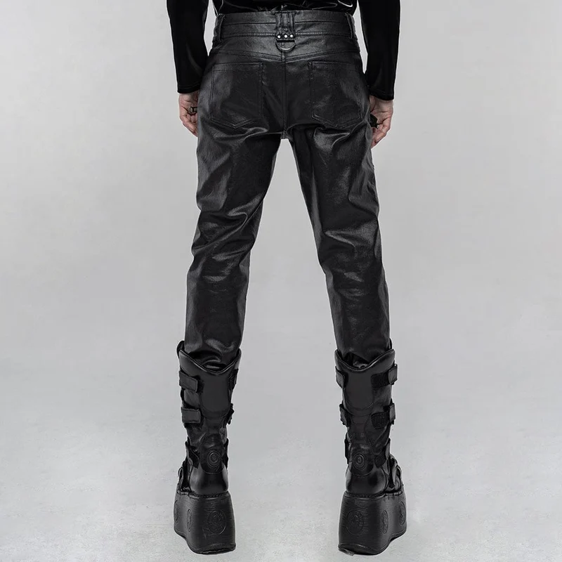 Herren Punk Kunstlederhose