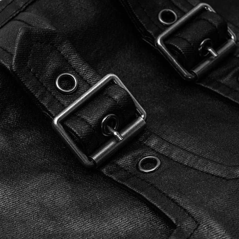 Herren Punk Kunstlederhose