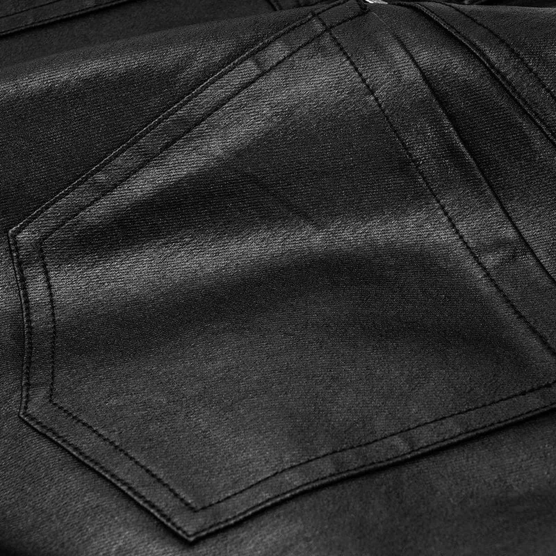 Herren Punk Kunstlederhose