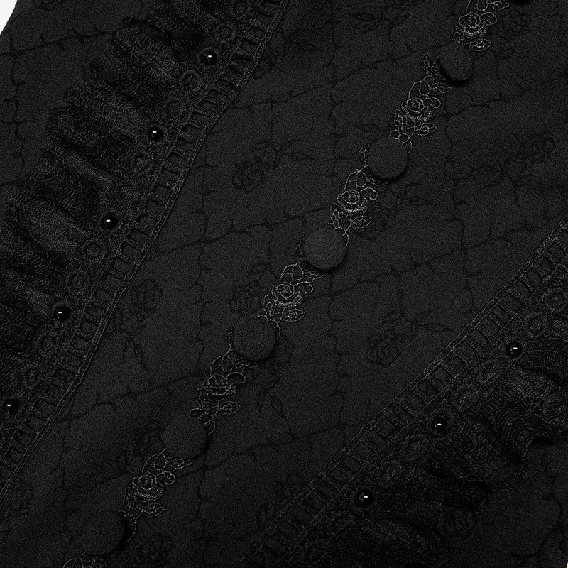 Gothic Square Collar Flare Sleeved Lace Maxi Dress Brautkleid für Damen