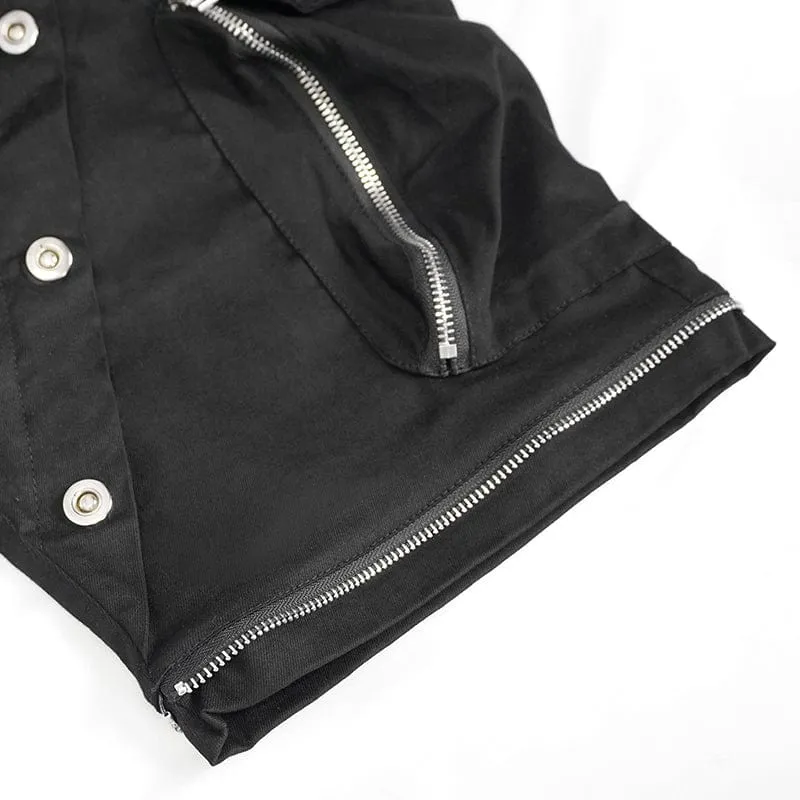 Herren Punk Metal Chain Cargohose mit abnehmbaren Beinen