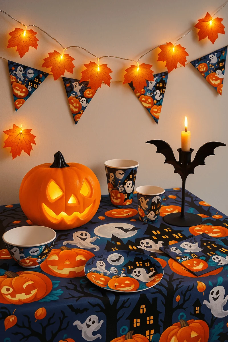 Herbst Deko Blättergirlande mit 20 LEDs 285cm