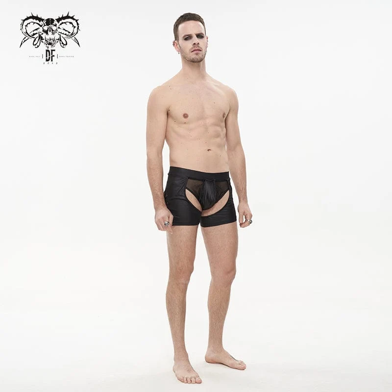 Herren Punk Cutout Mesh Splice Dessous