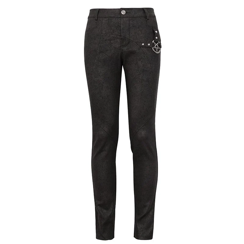 Herren Gothic Slim Fit Metal Star Hose
