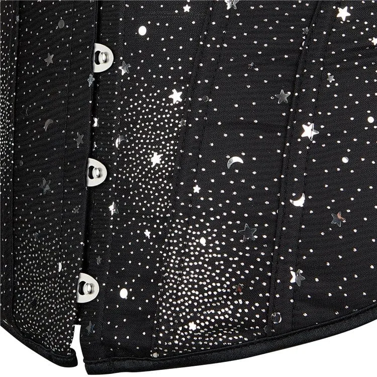 Damen Punk Strappy Star Bedrucktes Vollbrustkorsett
