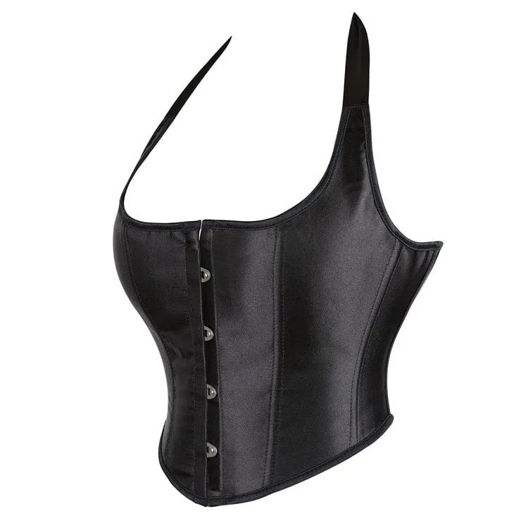 Damen Punk Riemchen Neckholder Vollbrustkorsett