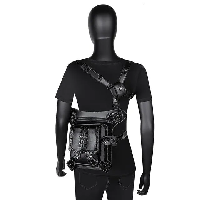 Steampunk Nahtschnallen Motorradtasche
