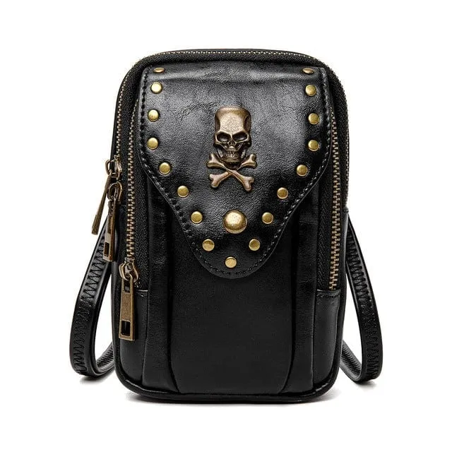 Steampunk-Schädel-quadratische Mini-Tasche