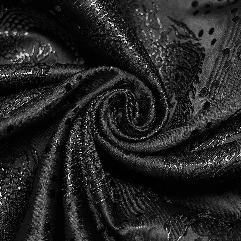 Damen-Punk-Jacquard-Kurzrock mit seitlichem Reißverschluss und Strumpfband